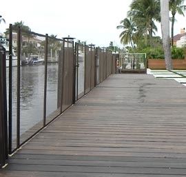 Pool Fence on Wooden Dock