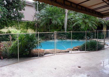 Black/Beige Pool Fence